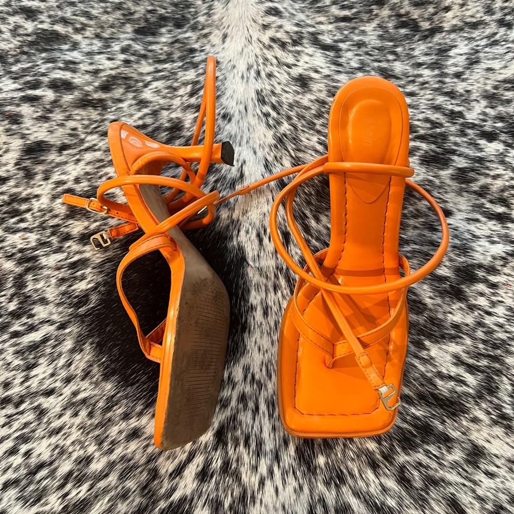 Orange EGO heel sandals